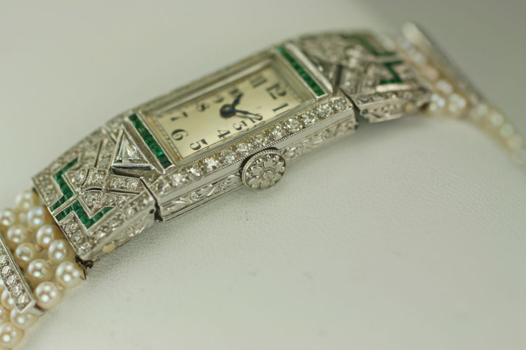 Women's Platinum Art Deco  H. Wheeler Lady's Wristwatch