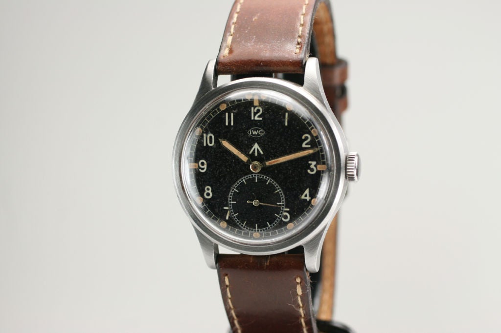 Internation Watch Company Mark X Military Broad Arrow with original black dial and a caliber 83 manual wind movement.