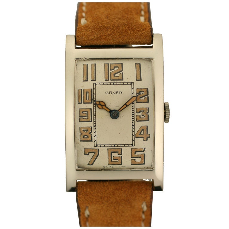 Gruen Art Deco Tank Gold Watch at 1stdibs