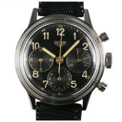 Heuer Black Dial Vintage Chronograph