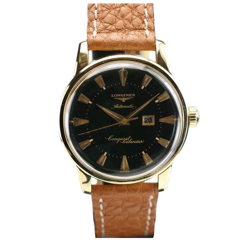 Rare Black Dial Longines Conquest Calendar
