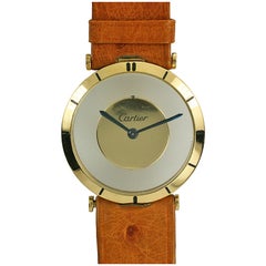 Cartier Yellow Gold see through style dial manual wind Wristwatch, circa 1980s