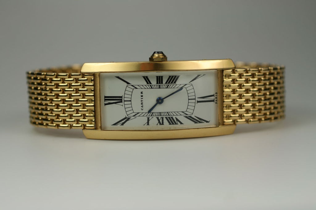 Women's or Men's CARTIER Yellow Gold Tank Cintrée circa 1970s