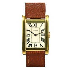 CARTIER France Extra Large Tank  Yellow Gold  c. 1940s