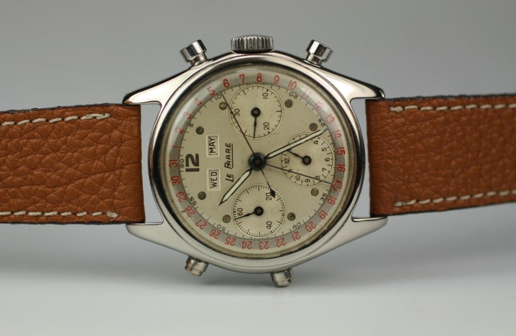 LE PHARE Stainless Steel Triple-Date Chronograph Wristwatch 2