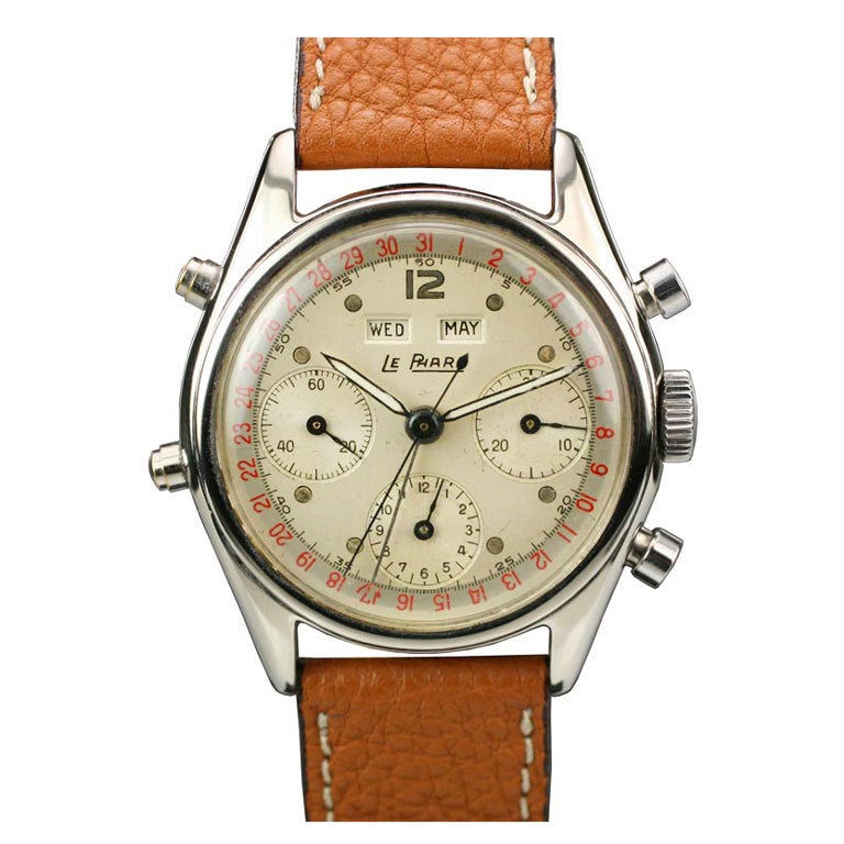 LE PHARE Stainless Steel Triple-Date Chronograph Wristwatch
