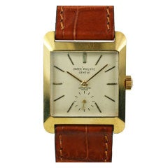 PATEK PHILIPPE Yellow Gold Square Wristwatch Ref 2488 circa 1950s