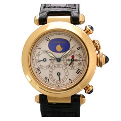 Cartier Yellow Gold Pasha Triple Date Moonphase Chronograph Wristwatch