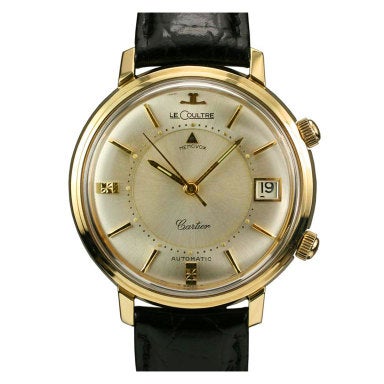 Vintage LECOULTRE Yellow Gold Memovox Retailed by CARTIER circa 1960s