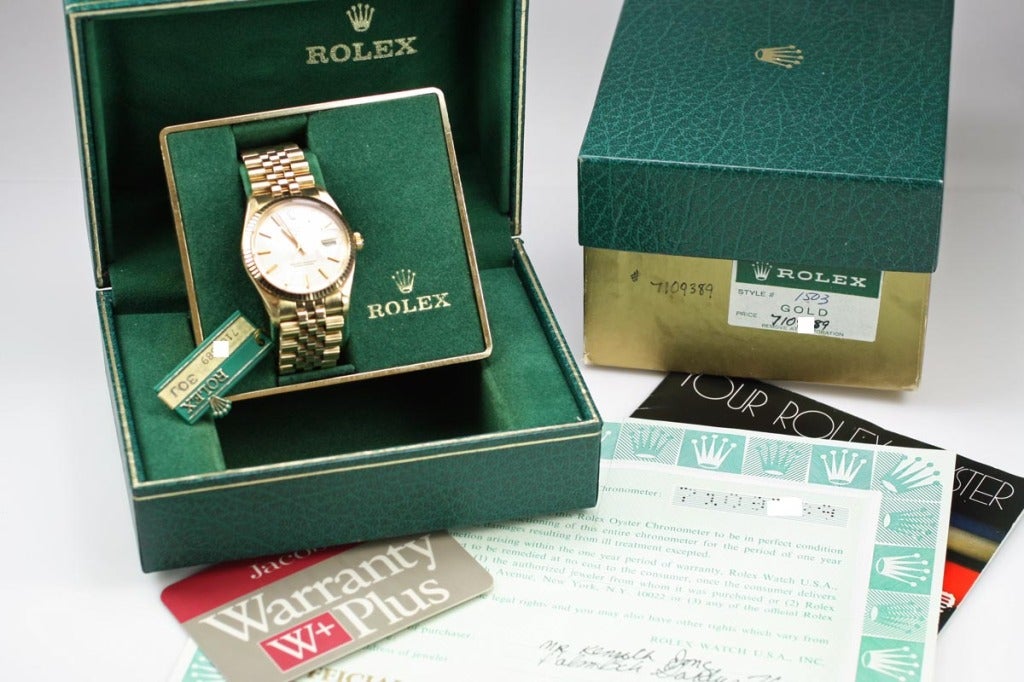 ROLEX Yellow Gold Oyster Perpetual Date Ref 15037 circa 1980s 3