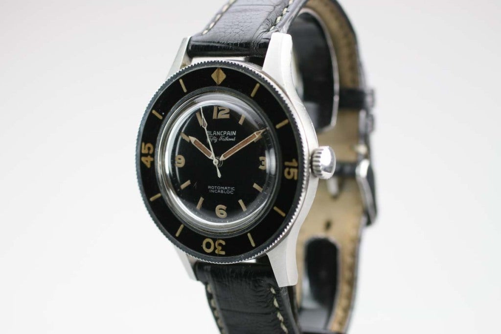 The Blancpain Fifty Fathoms Rotomatic Incabloc was one of the first modern dive watches from the 1950s.