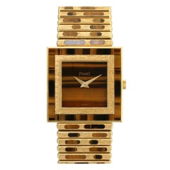 PIAGET Lady's Yellow Gold and Tiger's Eye Wristwatch circa 1970s