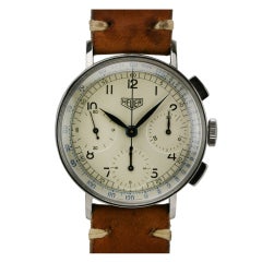 HEUER Stainless Steel Chronograph Wristwatch circa 1950s
