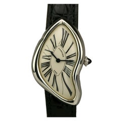 Retro CARTIER Platinum Crash Limited Edition Wristwatch circa 1990s