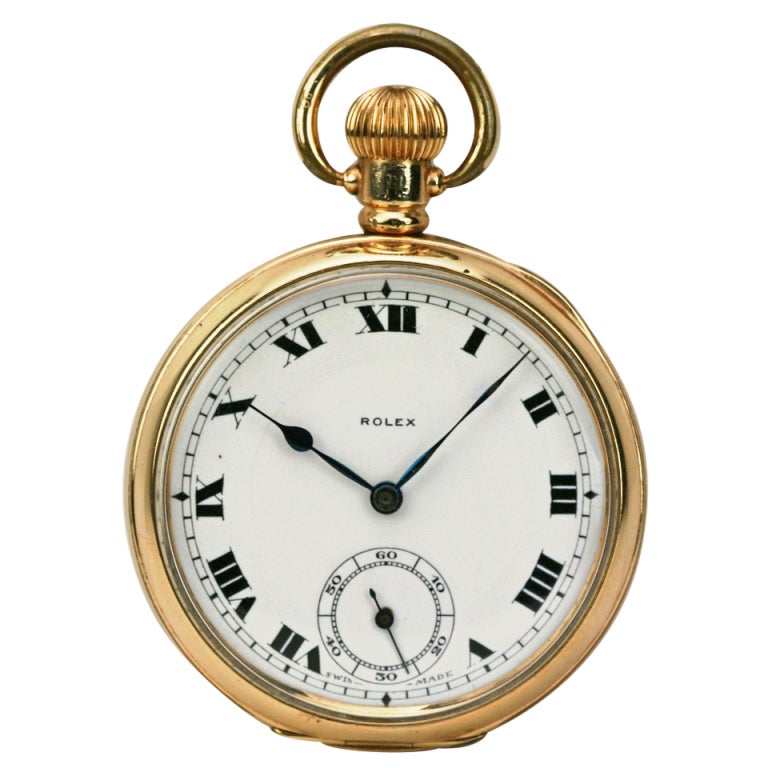 Rolex Yellow Gold Pocket Watch circa 1940s