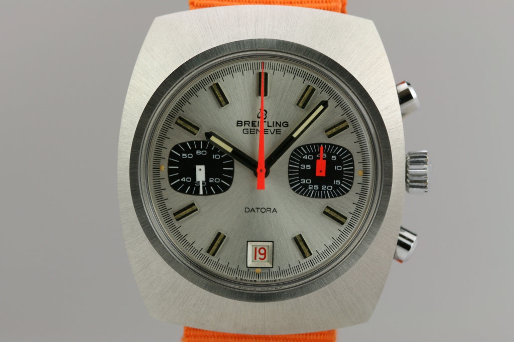 Breitling stainless steel Datora chronograph wristwatch, Ref. 2033.3, in new-old-stock condition.