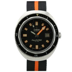 Zodiac Stainless Steel Super Sea Wolf Dive Wristwatch c.1970's