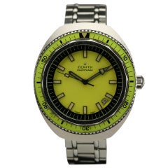 Retro Zenith Stainless Steel Automatic Dive Wristwatch circa 1960s