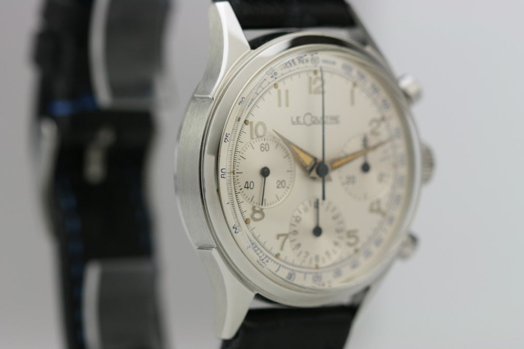 LeCoultre Stainless Steel Chronograph Wristwatch 1