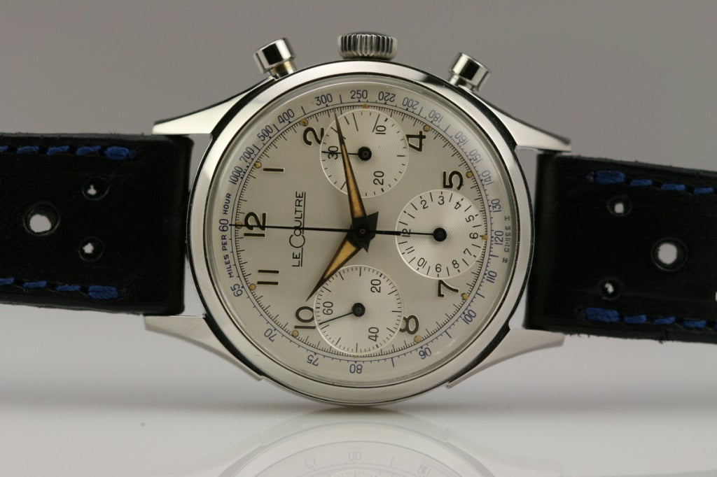 LeCoultre Stainless Steel Chronograph Wristwatch 4