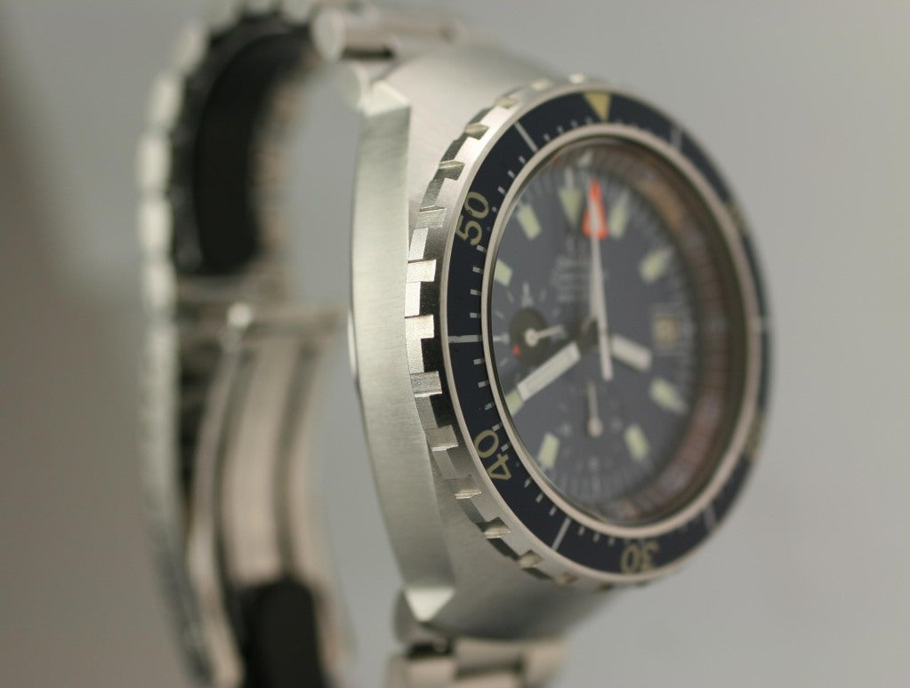 Men's Omega Stainless Steel Seamaster Big Blue Wristwatch circa 1970s
