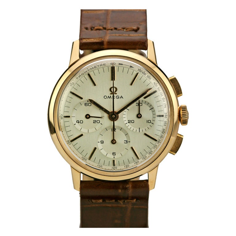 Omega Rose Gold Chronograph Wristwatch circa 1960s