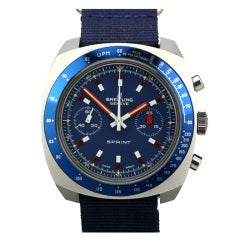 Retro Breitling Composite Sprint Chronograph Wristwatch, New-Old-Stock