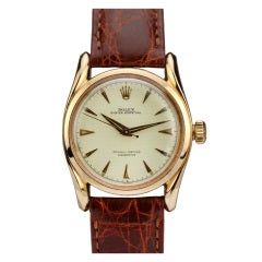 Rolex Rose Gold Bombe Armbanduhr Ref 6090