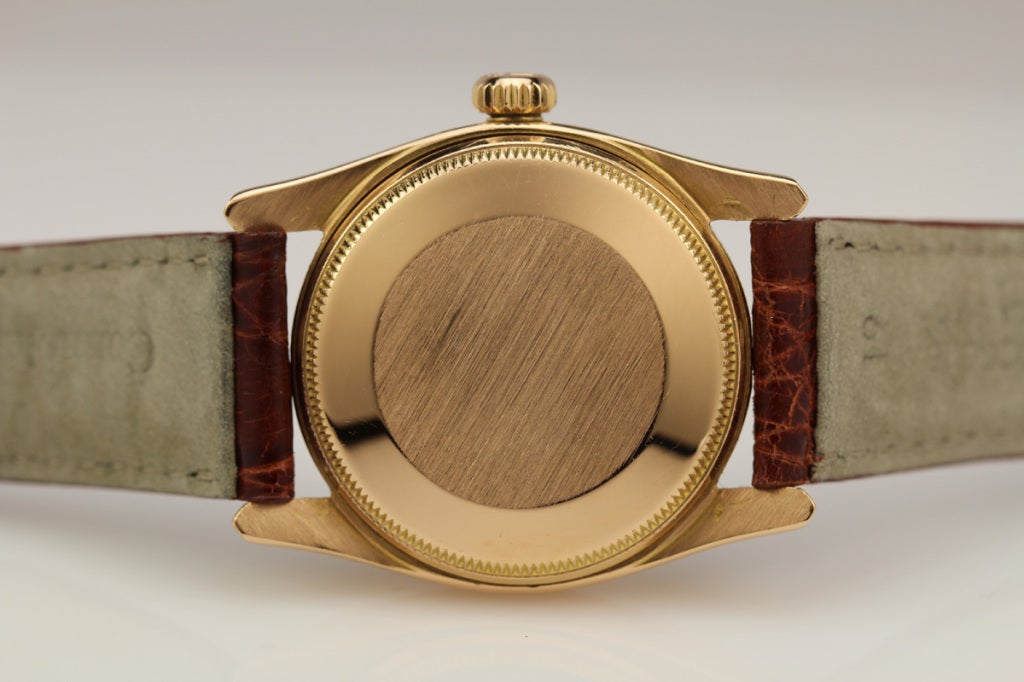 Men's Rolex Rose Gold Bombe Wristwatch Ref 6090