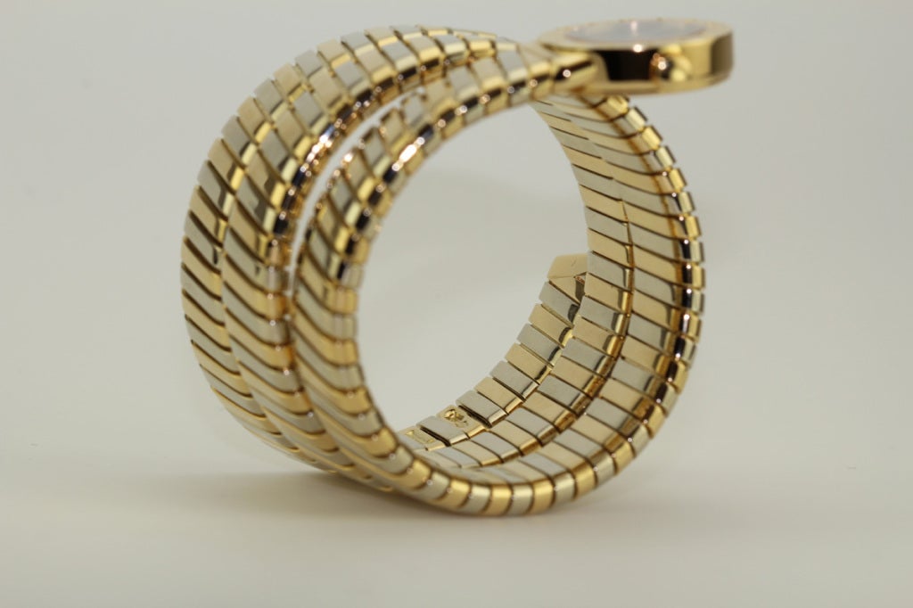 Bulgari Yellow Gold Tubogas Snake-Form Bracelet Watch