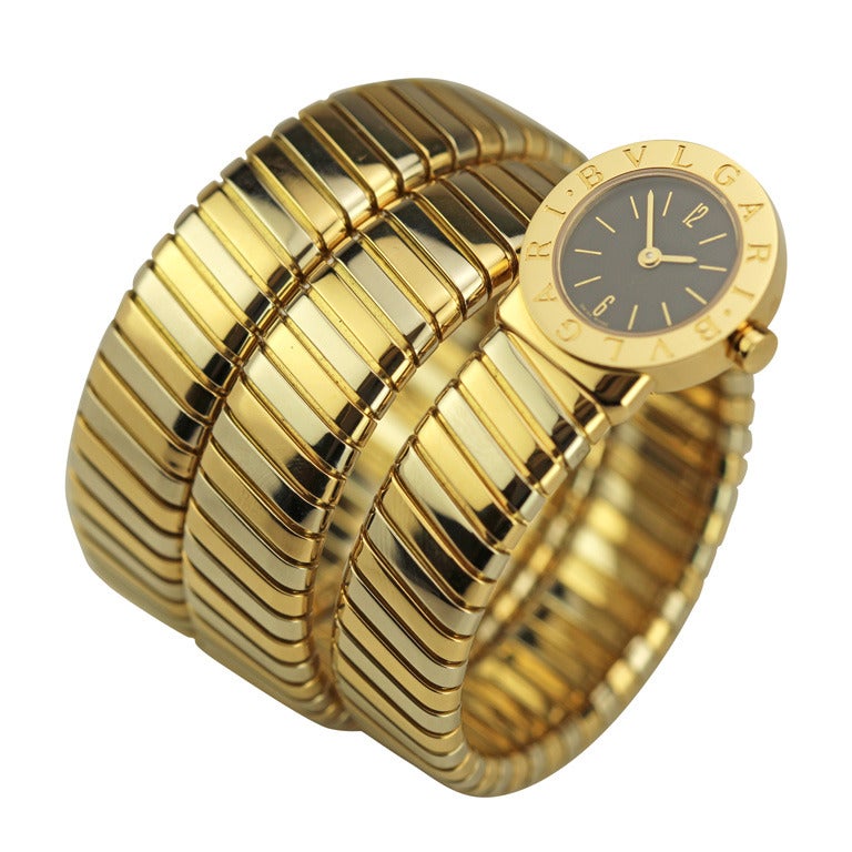 Bulgari Yellow Gold Tubogas Snake-Form Bracelet Watch