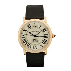 Cartier Rose Gold Privee Rotonde XL Dual Time Zone Wristwatch