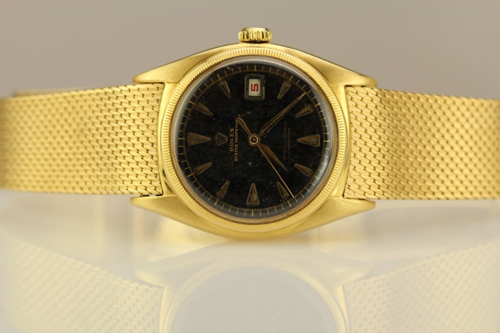 Rolex Yellow Gold Ovettone Wristwatch Ref 6105 circa 1950s 3