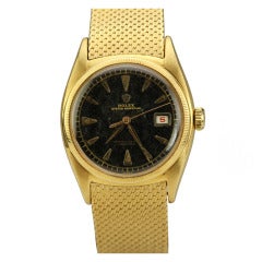 Rolex Yellow Gold Ovettone Wristwatch Ref 6105 circa 1950s