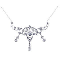 Antique Platinum and Diamond Necklace