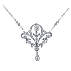 Antique Platinum and Diamond Necklace 10
