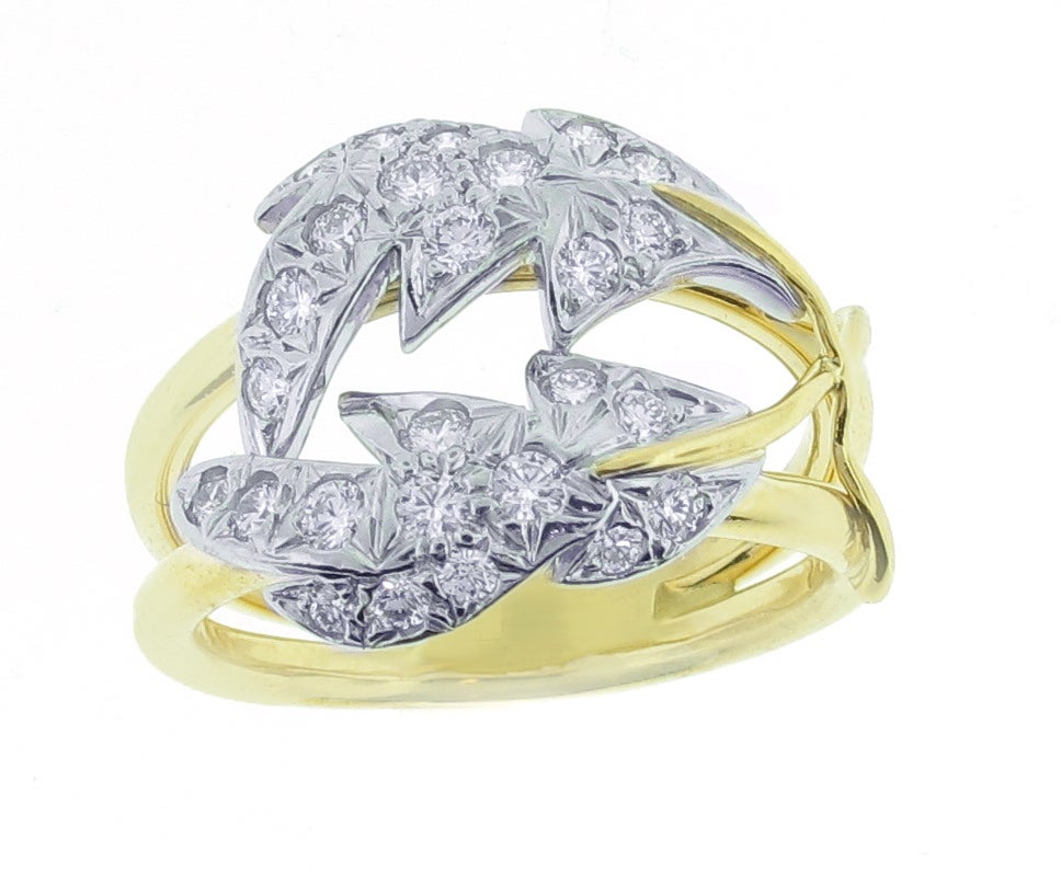 Contemporary TIFFANY SCHLUMBERGER Gold, Platinum and Diamond Ring