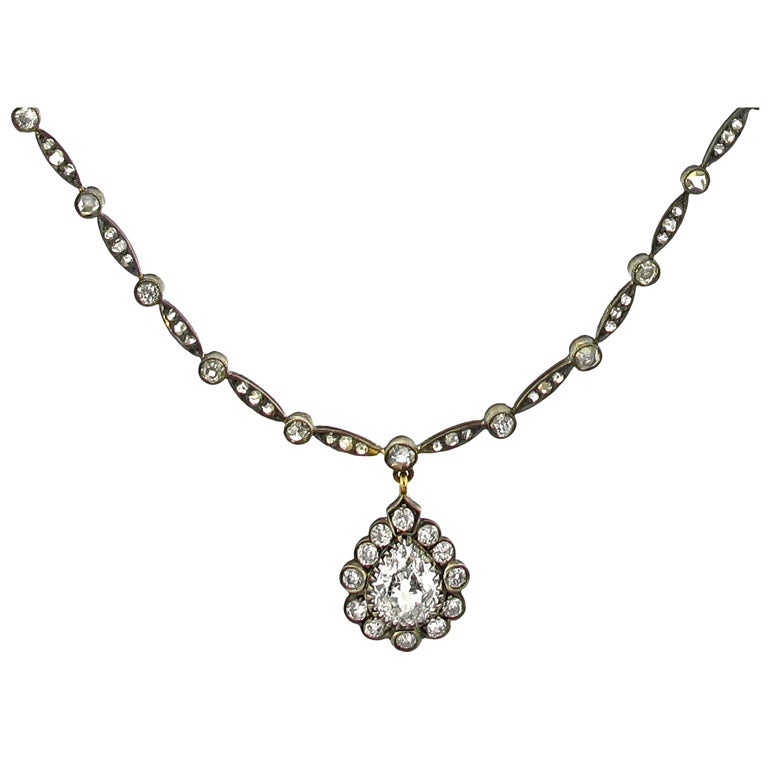 Victorian Diamond Necklace For Sale