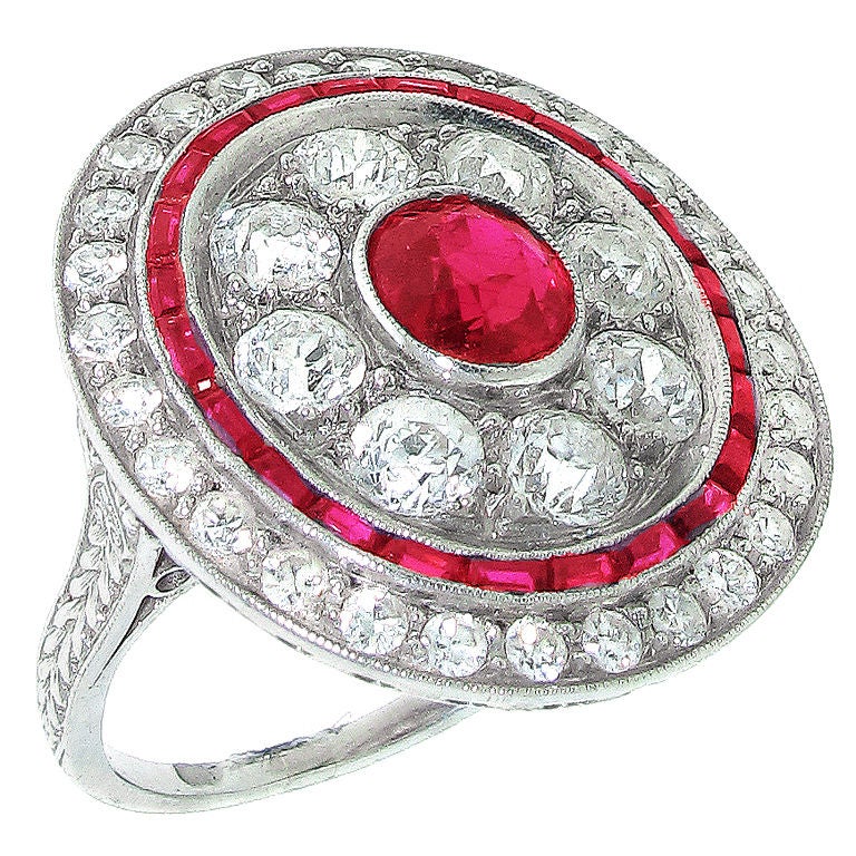 Art Deco Ruby and Diamond Ring