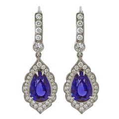 Exceptional Tanzanite and Diamond Earrings 8