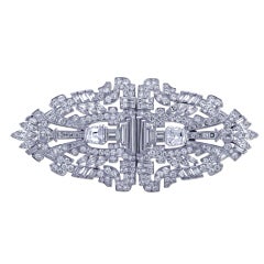 Platinum Art Deco Diamond Combination Clips