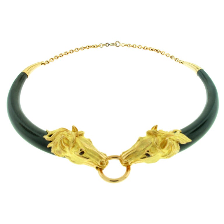 GAY FRERES Horse Head and Horn Choker