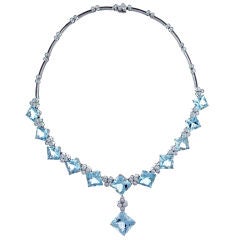 Long Aqua Necklace by Marlene Stowe