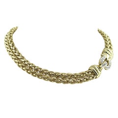 David Yurman Double Wheat Buckle Clasp Necklace