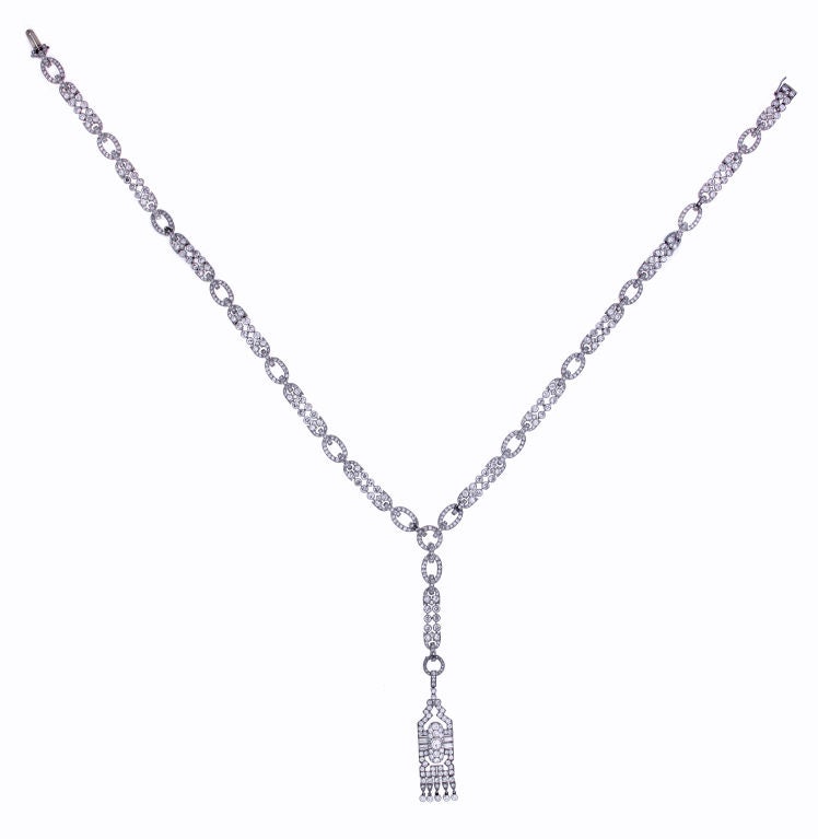 Platinum and diamond statement necklace