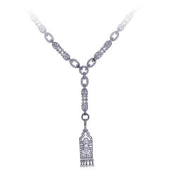 Platinum and diamond statement necklace