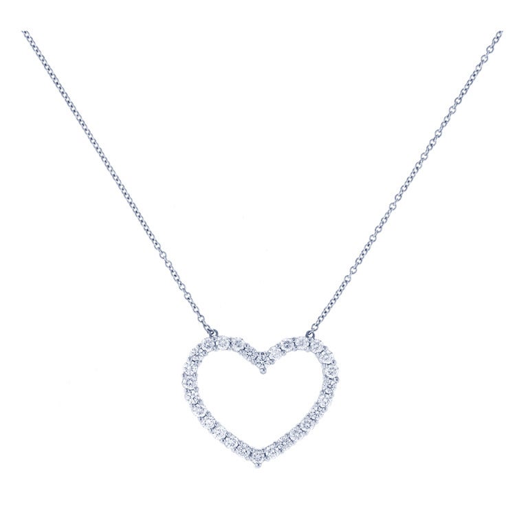 tiffany diamond heart pendant