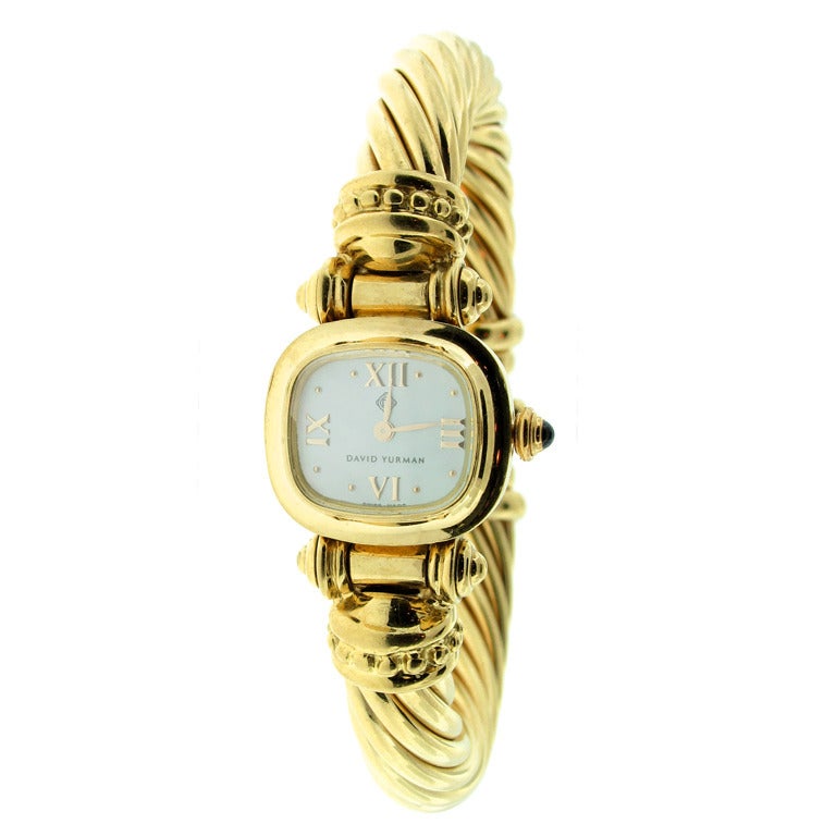 David Yurman Lady's Yellow Gold Bracelet Watch at 1stdibs