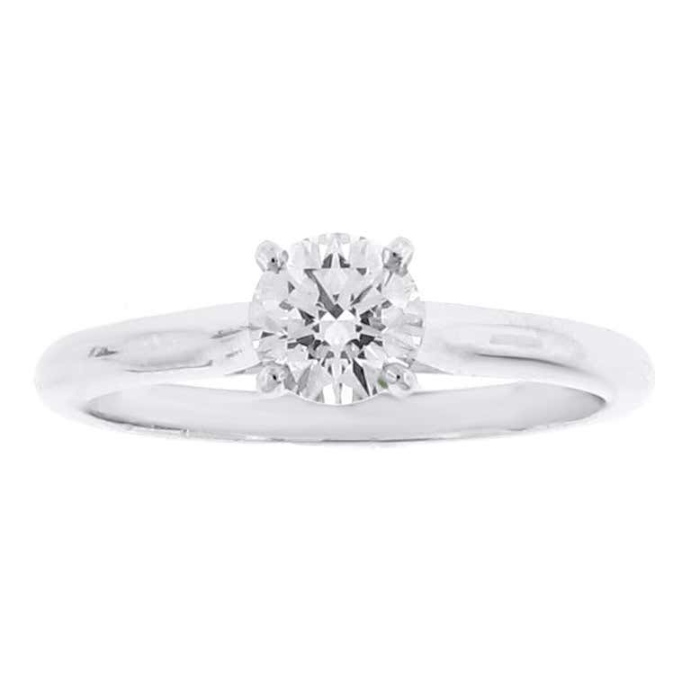 Cartier .65ct Diamond Platinum Solitaire Ring at 1stDibs | .65ct diamond