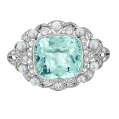 Antique Aquamarine Brooch